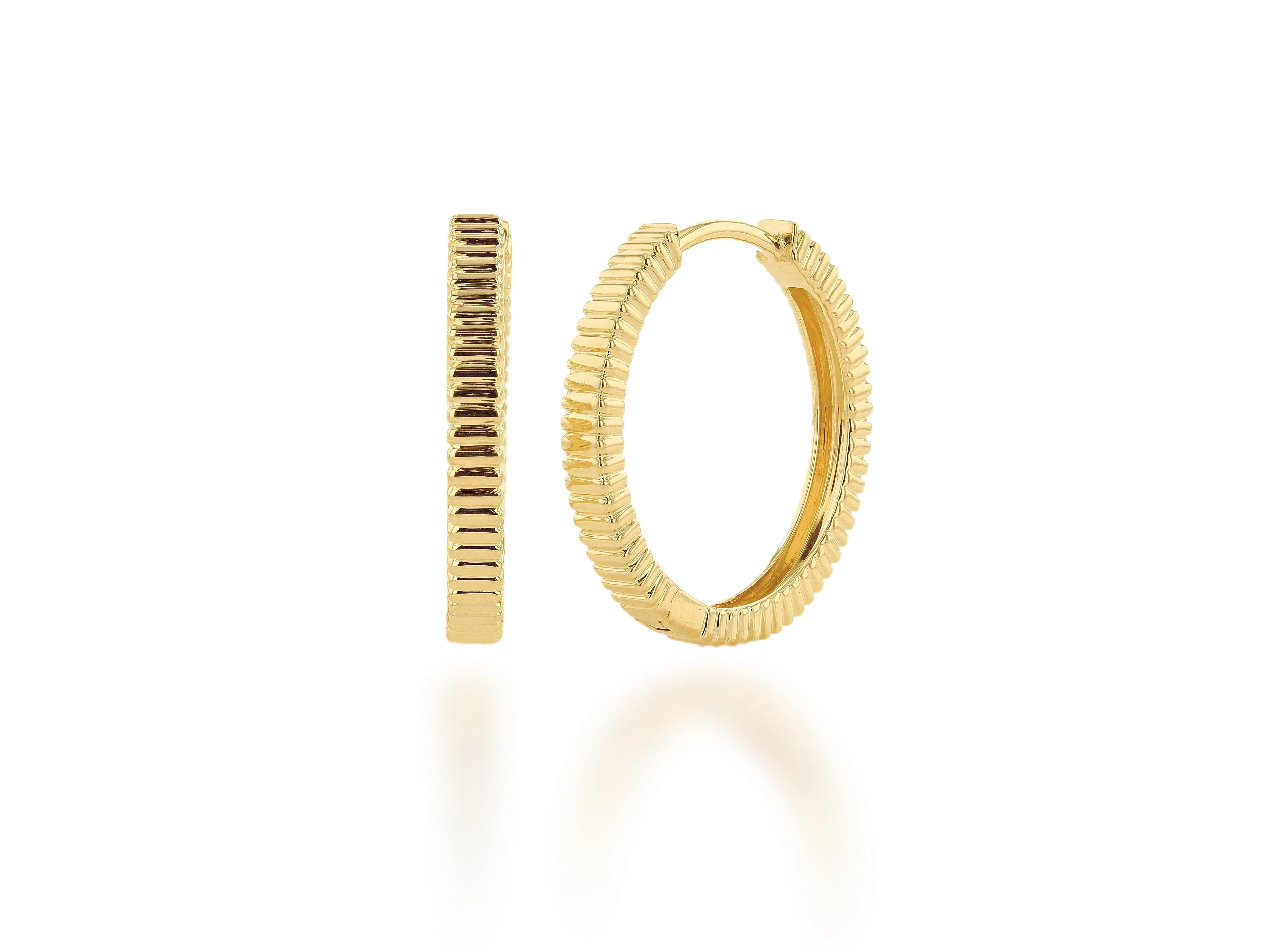 Details by CoatTails Fluted Hoops in Gold