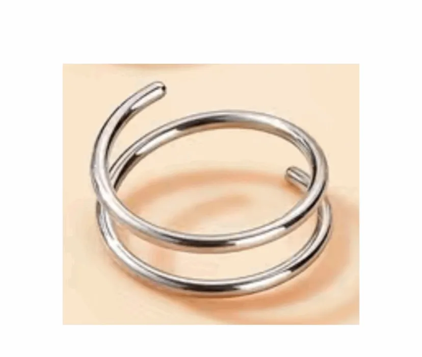 Double Hoop Nose Ring for Single Piercing