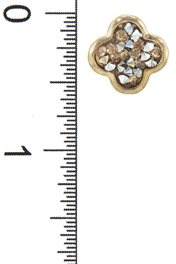 Jan Crushed Druzy Clover Stud Earrings