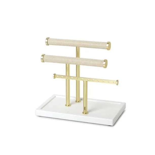 TRIGEM BRACELET BAR KD BRASS/ WHITE